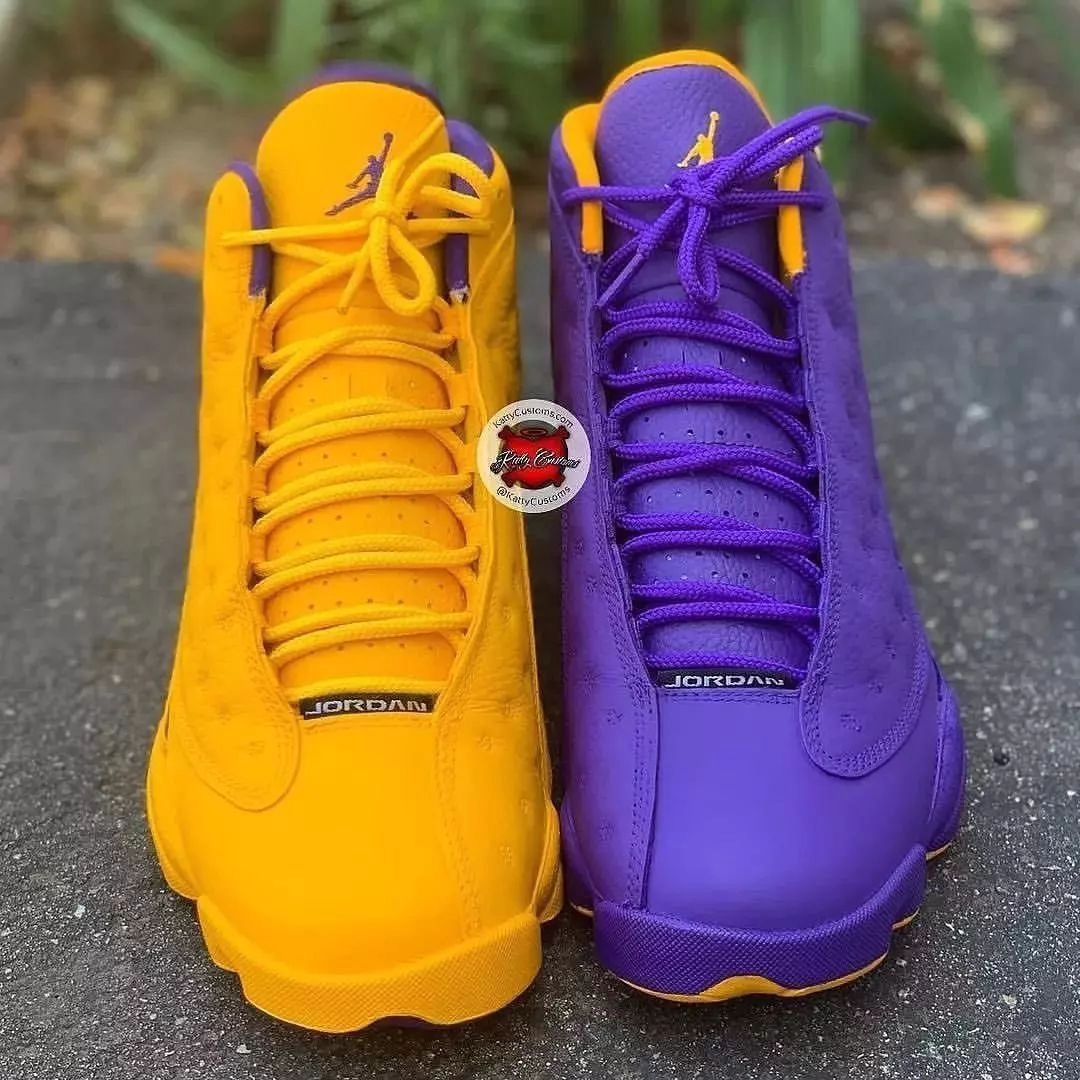 All Yellow Purple Custom Air Jordan 13
