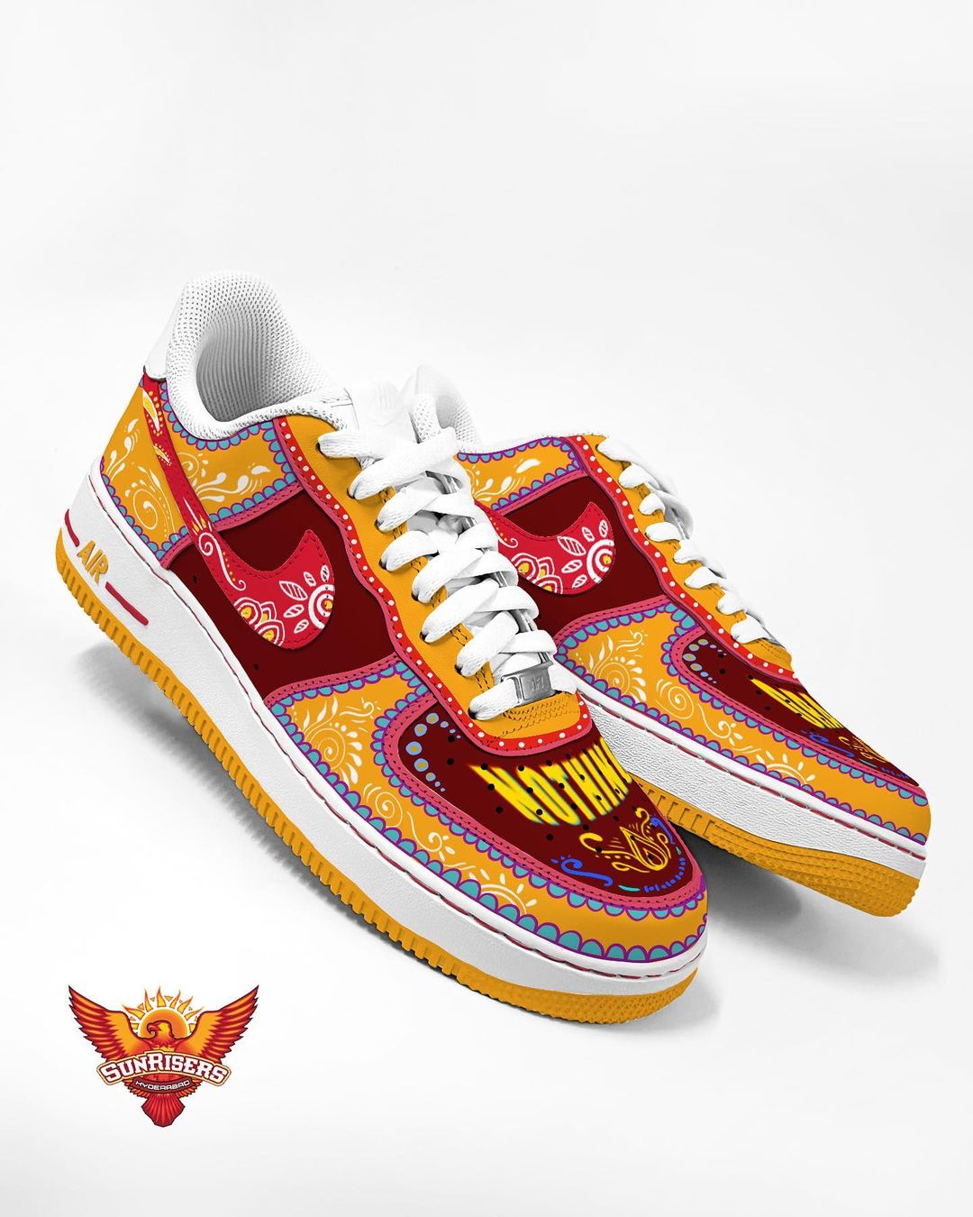 Cricket Team Logo Color Yellow Black Purple Red Custom Air Force 1