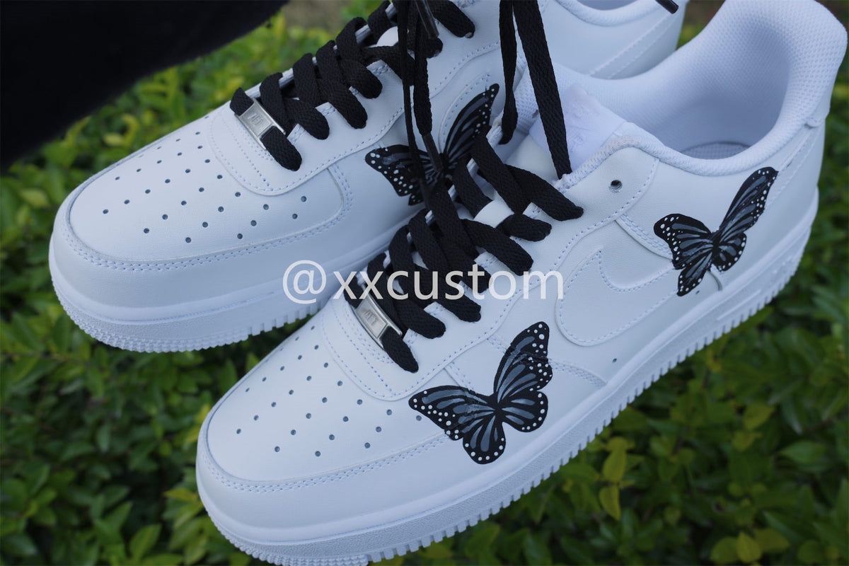 White Blue Butterfly Custom Air Force 1