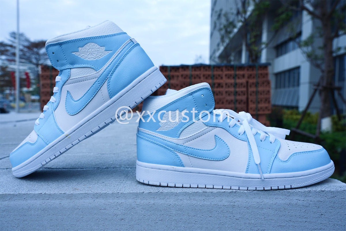 Blue Swoosh White Custom Air Jordan 1