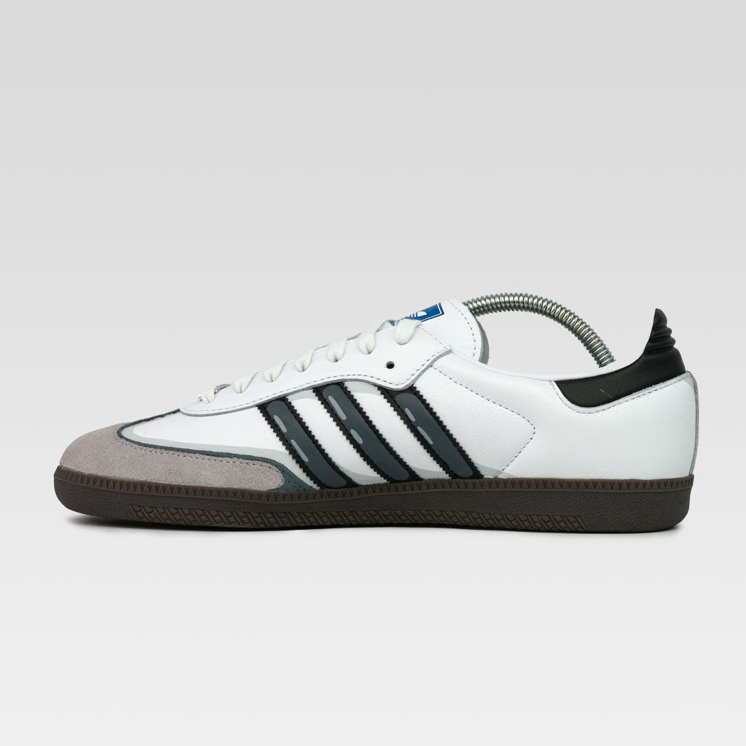 Vintage Black White Gray Custom Adidas Samba