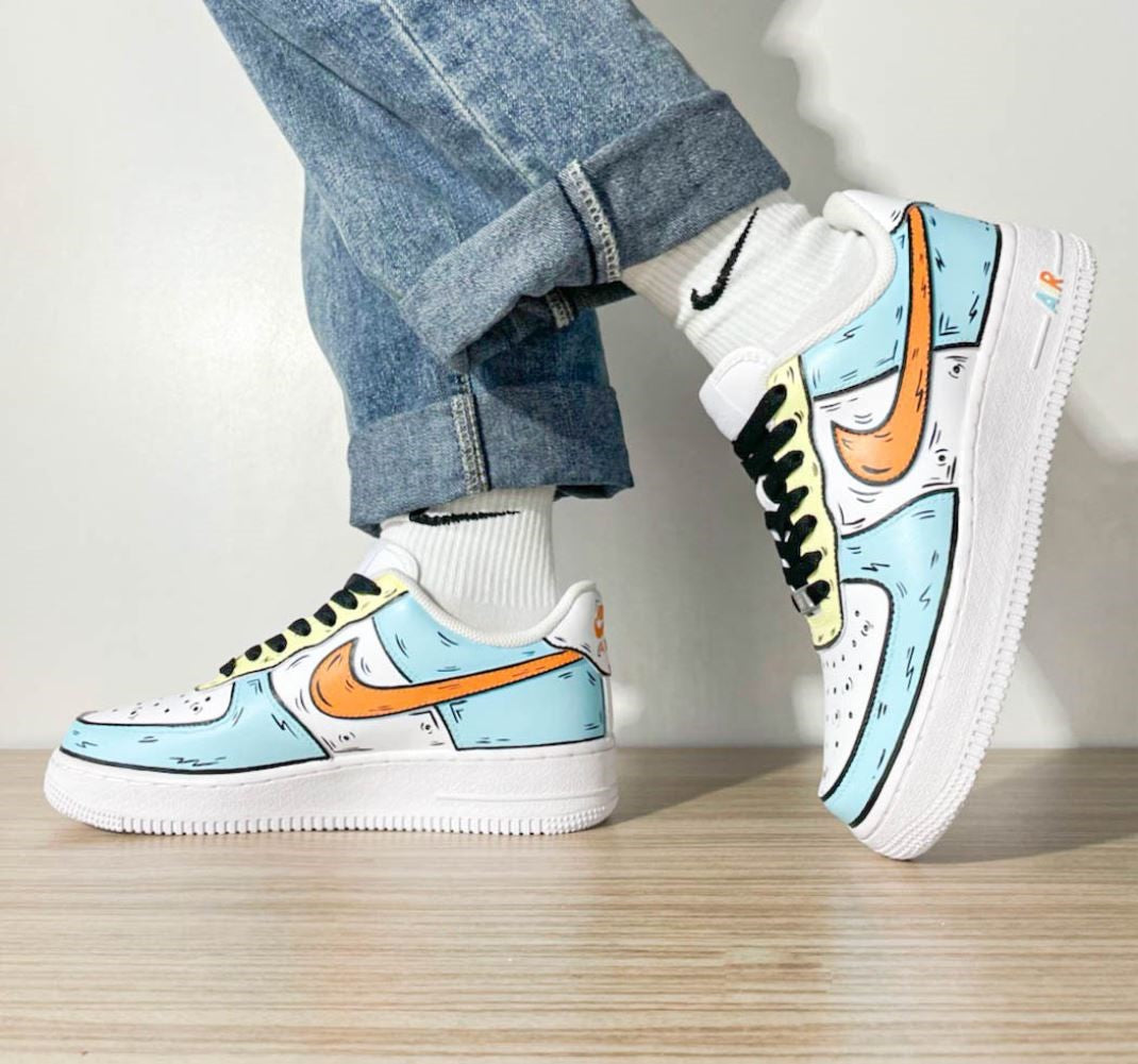 Tricolor Cartoon Custom Air Force 1
