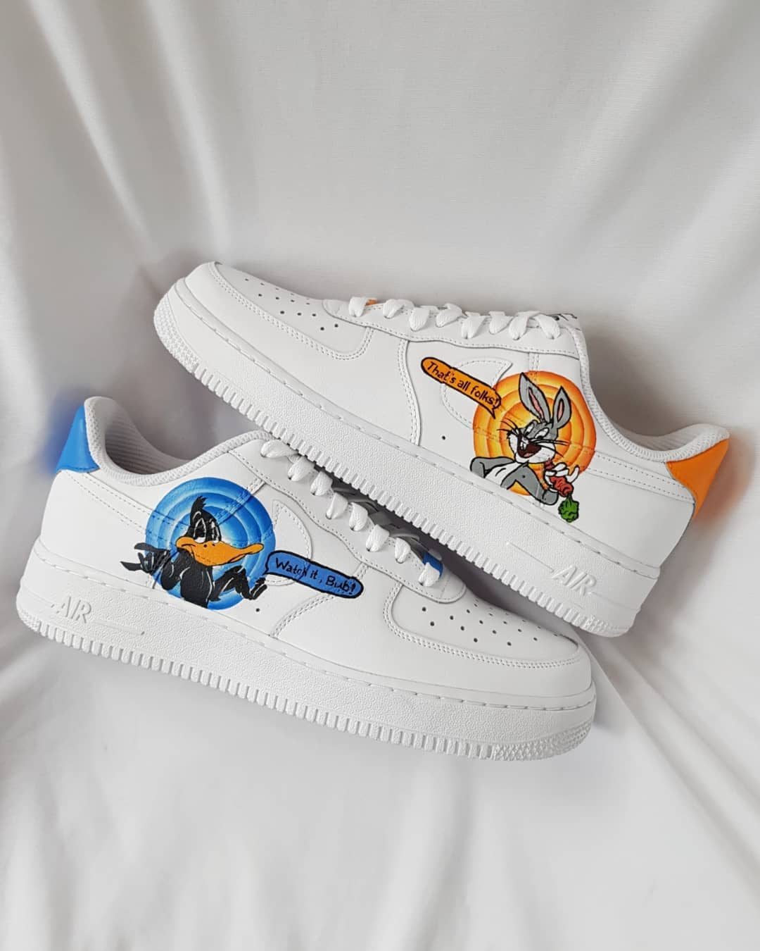 Cartoon Duck Rabbit Blue Orange Custom Air Force 1