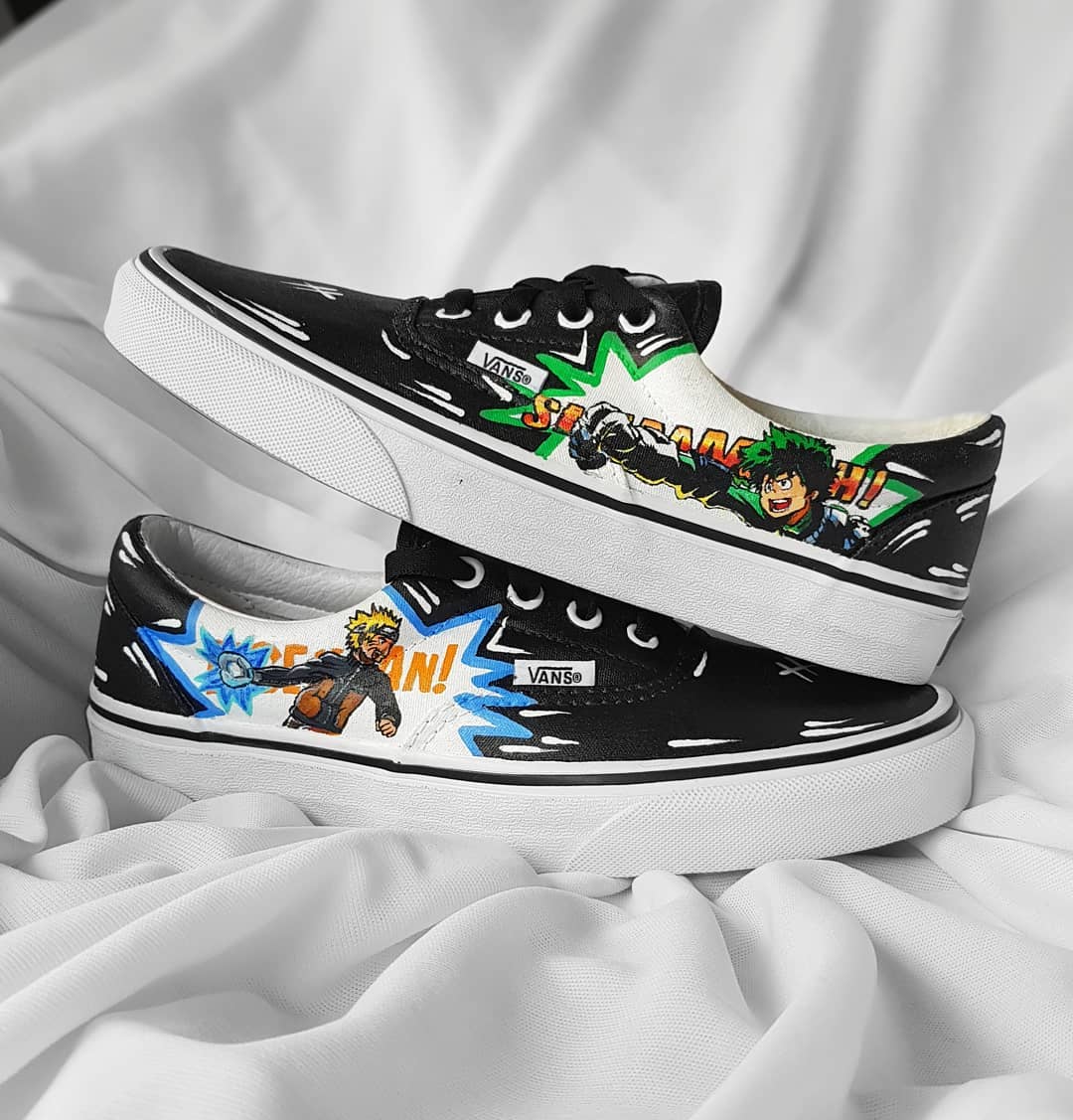 Cartoon Role Black Blue Green Custom VANS