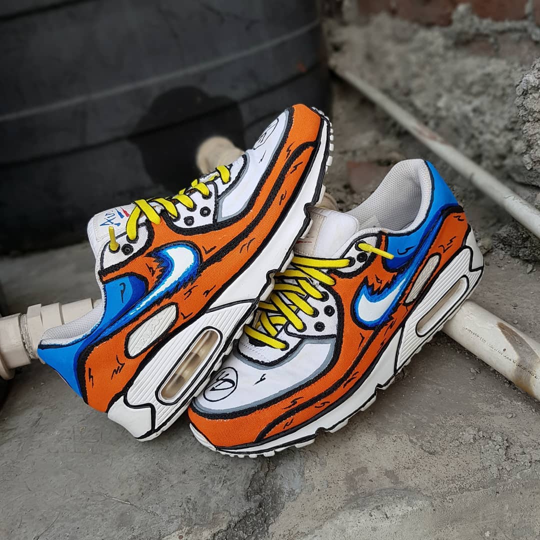 Orange Blue Yellow Custom Air Jordan 4
