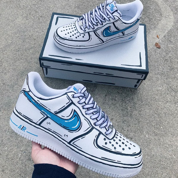 Blue Comics Graffiti Personal Gifts Custom Air Force 1