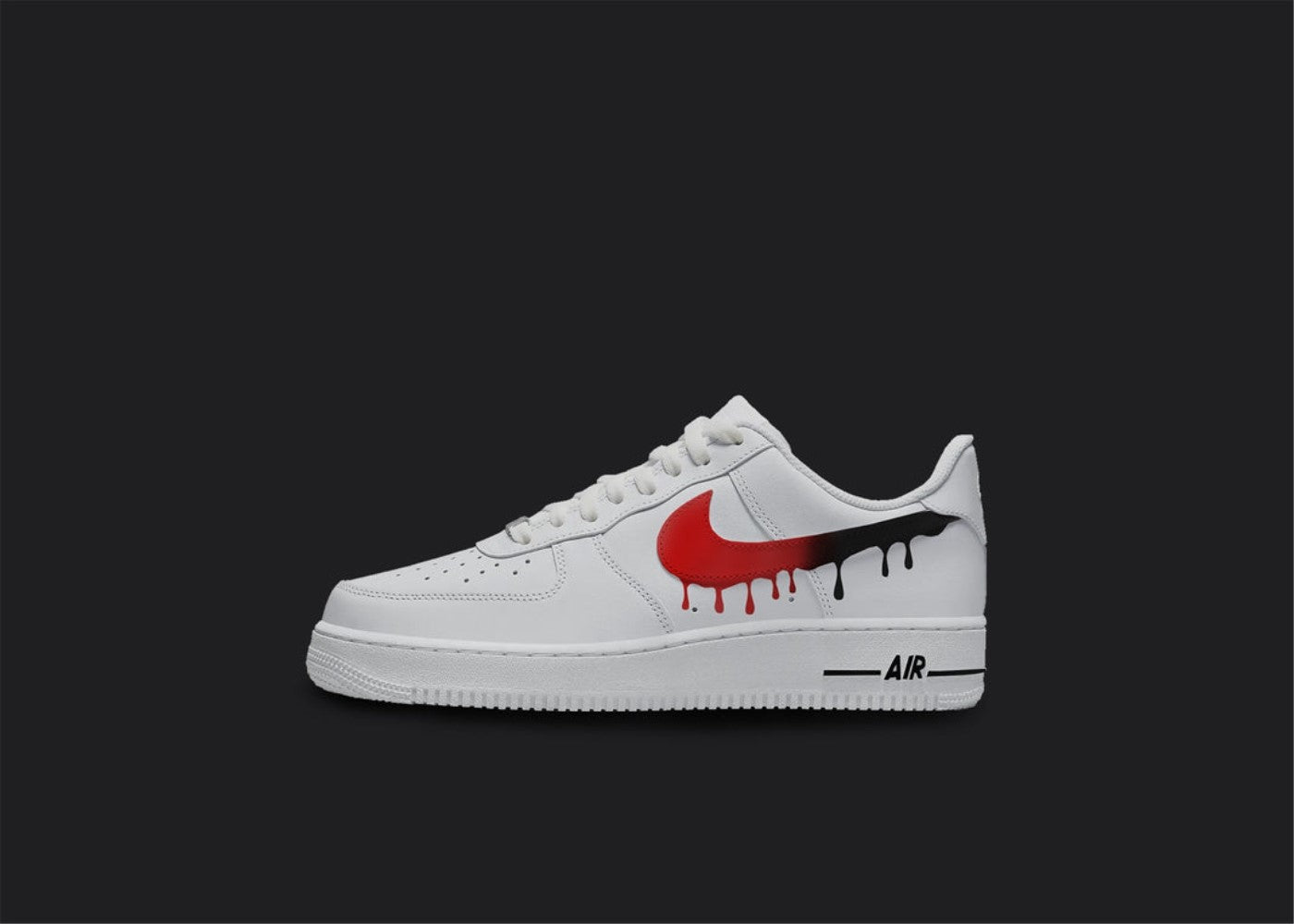 Black Red Drip Custom Air Force 1
