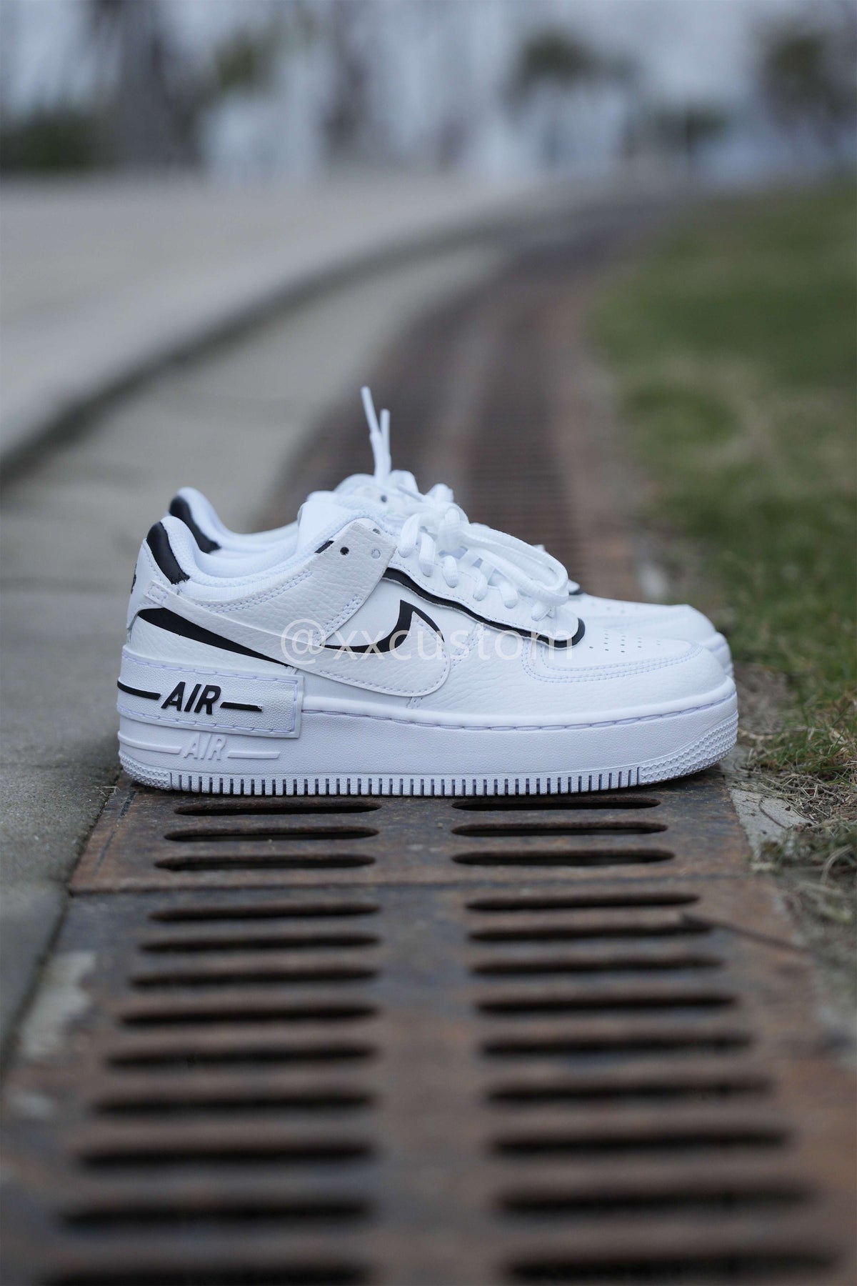 Custom Air Force 1 White Shadow Black