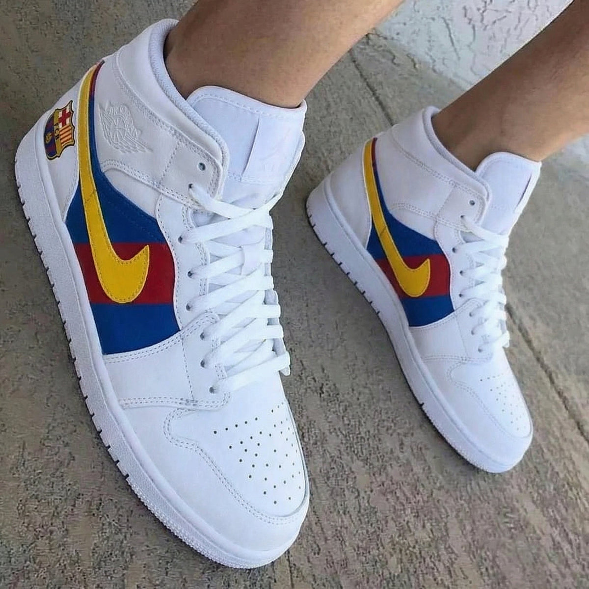 Barcelona FC Logo Blue Red Yellow Custom Air Jordan 1