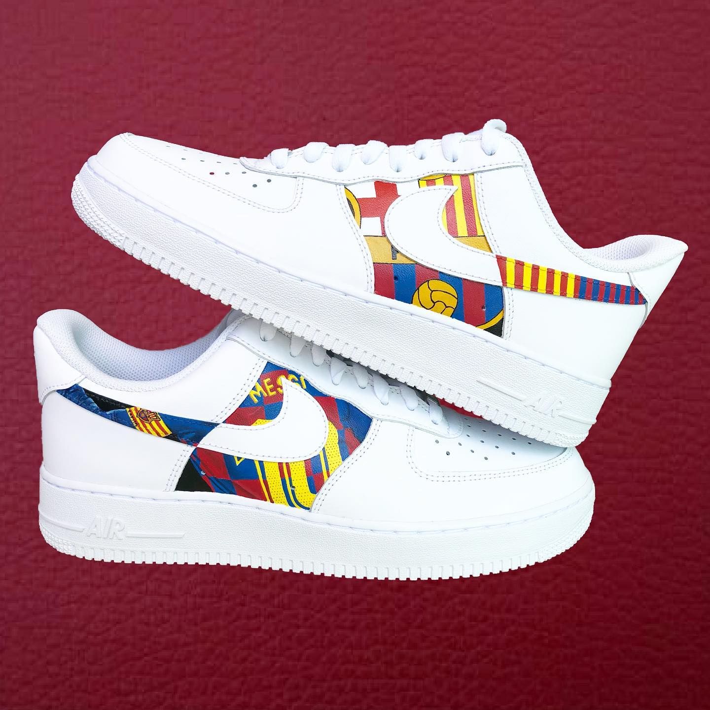Barcelona Theme Red Yellow Custom Air Force 1
