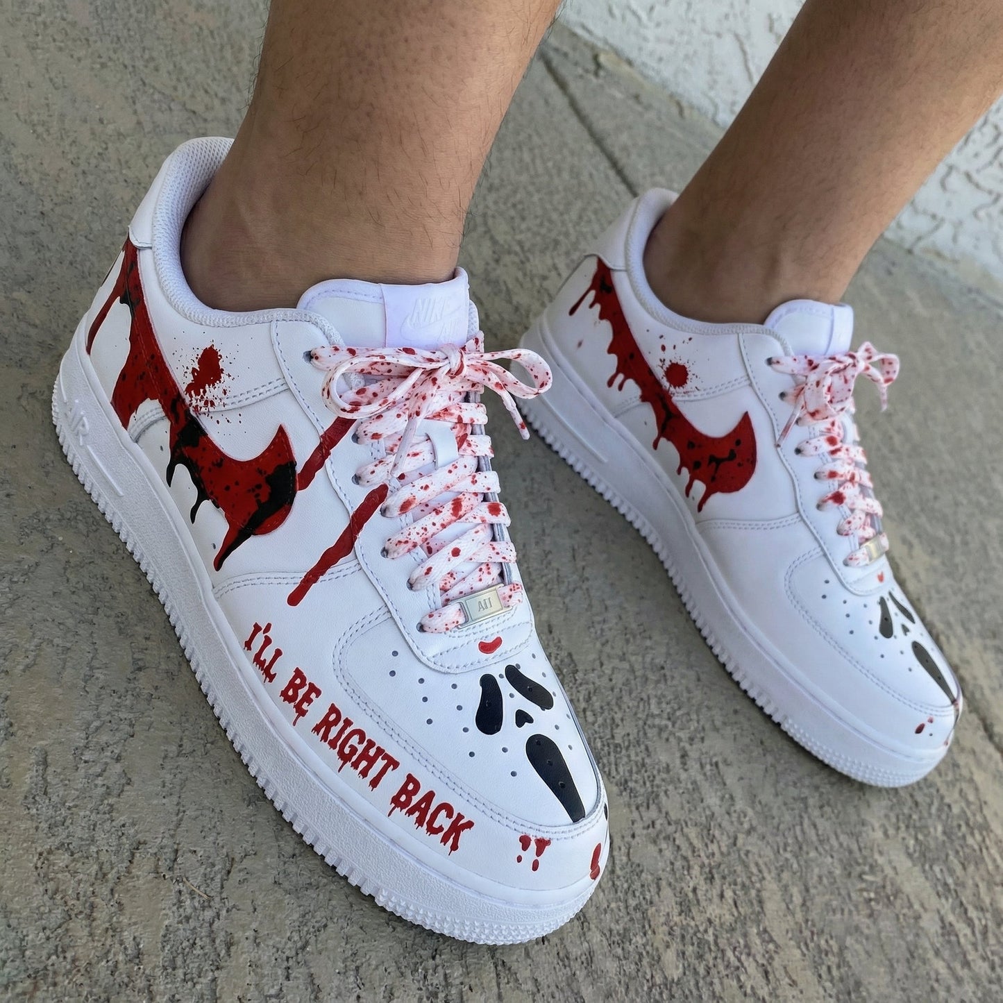 Blood Splatter Scream Red Black Custom Air Force 1