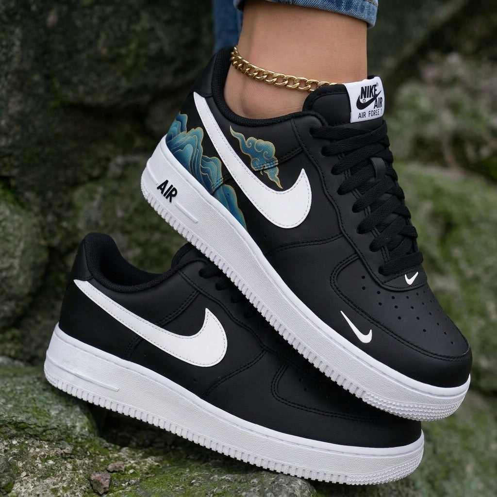 Blue Gold Cloud Black Custom Air Force 1