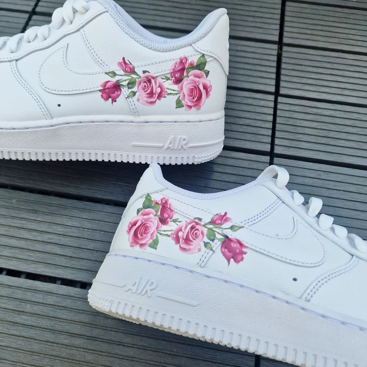 Custom Air Force 1 White Pink Roses