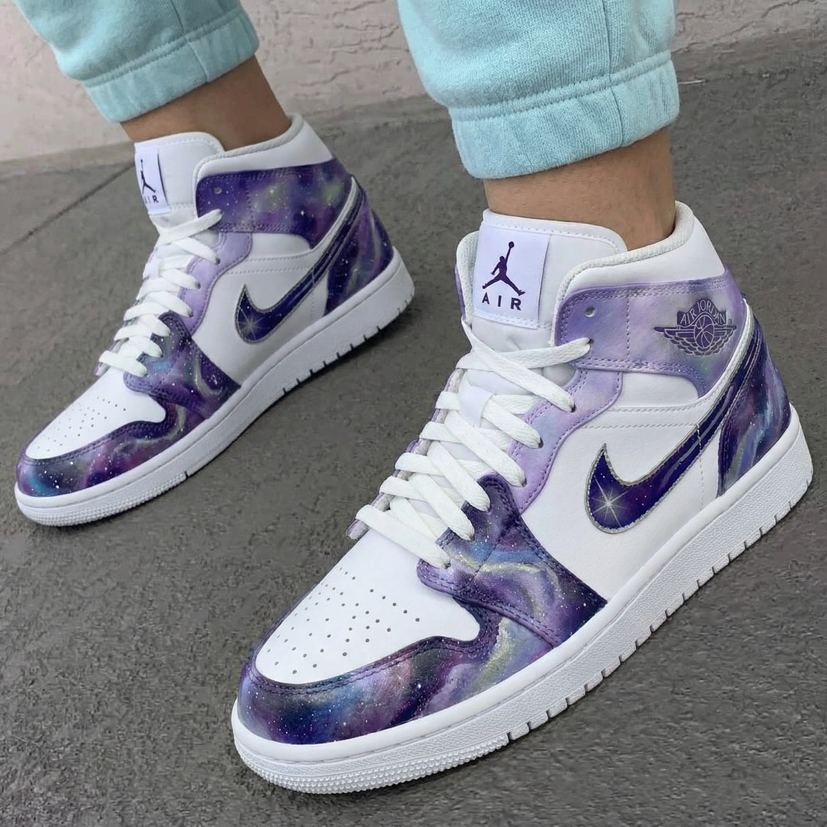 Galaxy Purple White Custom Air Jordan 1