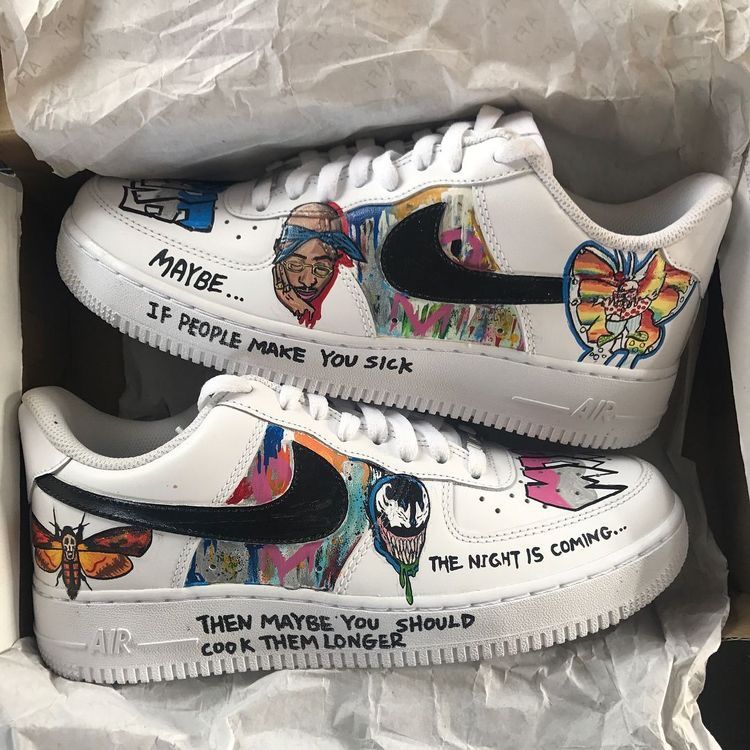 Graffiti Cartoon Character Colorful Custom Air Force 1