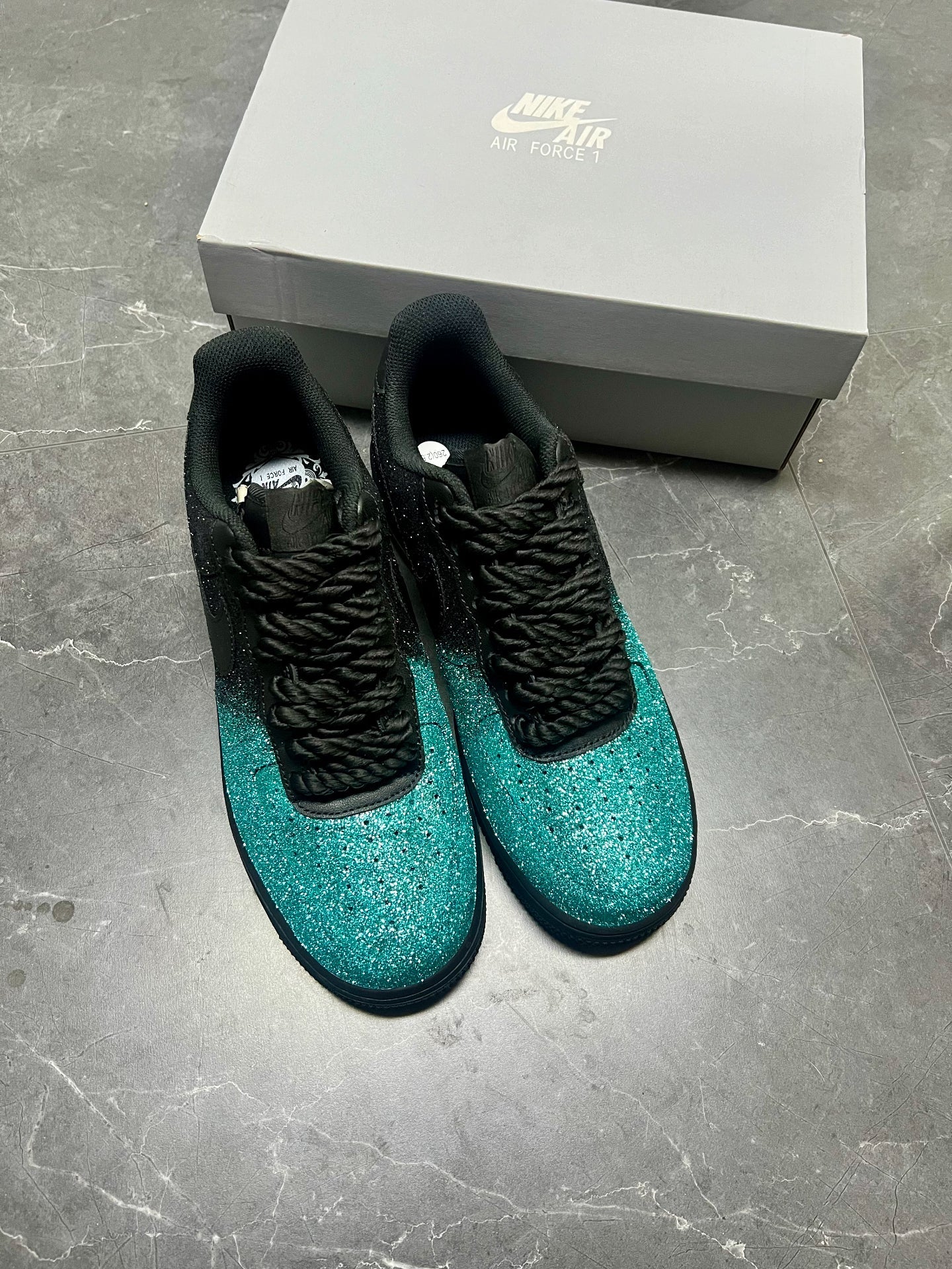 Black Green Glitter Custom Air Force 1