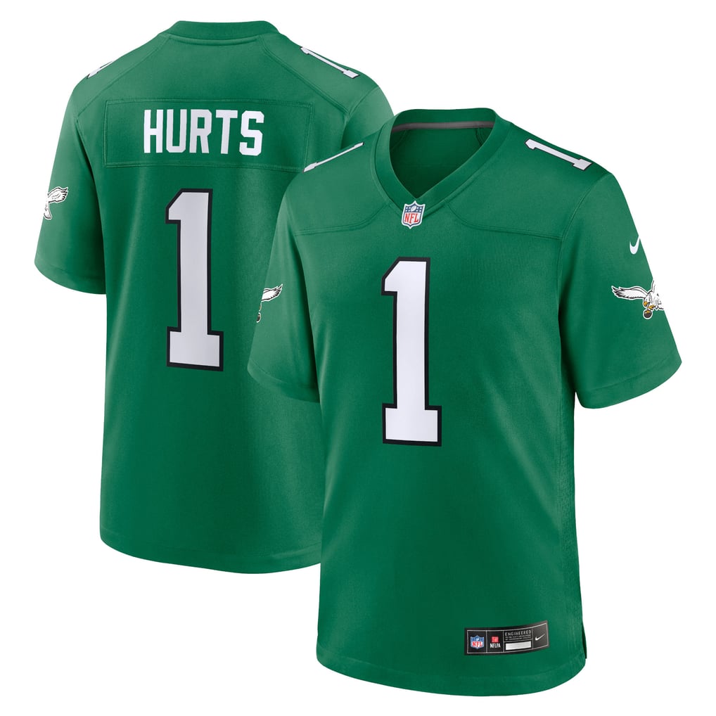 Jalen Hurts Philadelphia Eagles Kelly Green NFL jersey