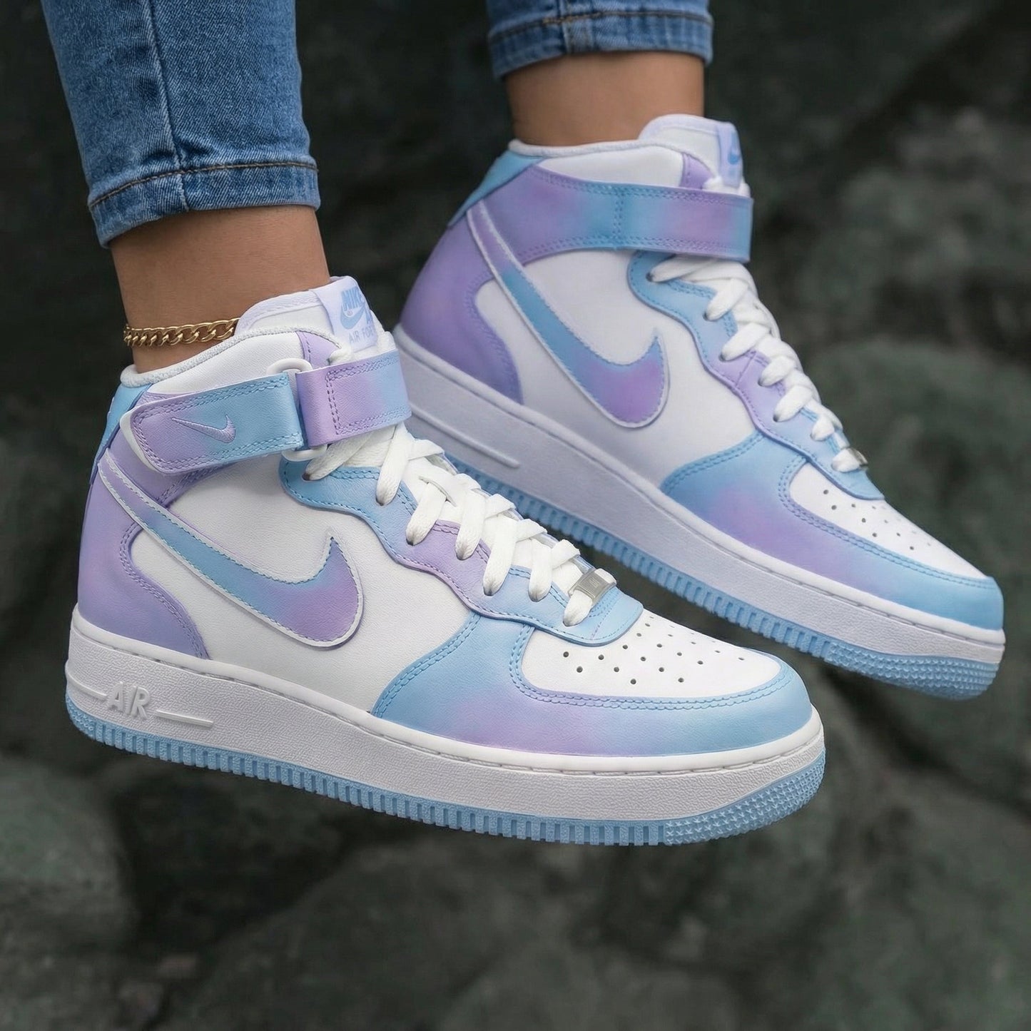 Pastel Purple Baby Blue Custom Air Force 1