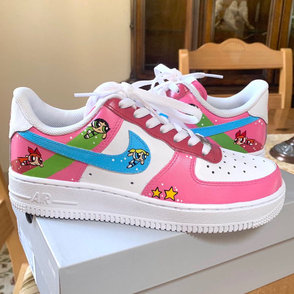 Powerpuff Girls Pink Blue Green Custom Air Force 1