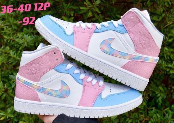 Rainbow Swoosh Baby Pink Baby Blue Custom Air Jordan 1