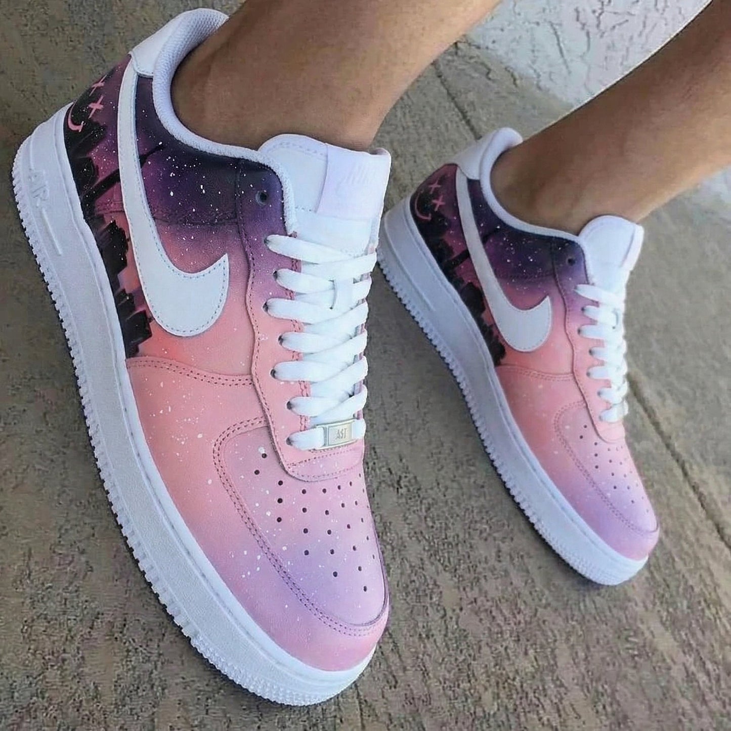 Space Cityscape Baby Pink Purple Custom Air Force 1