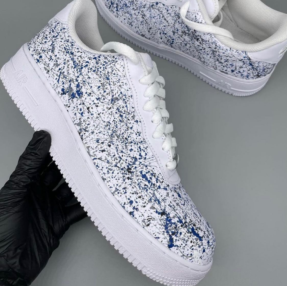 Splatter Blue Gray Custom Air Force 1