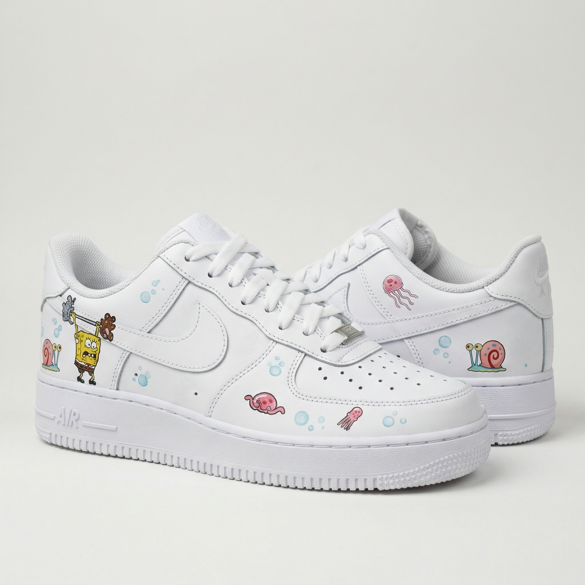 SpongeBob Cartoon Baby Pink Blue Custom Air Force 1