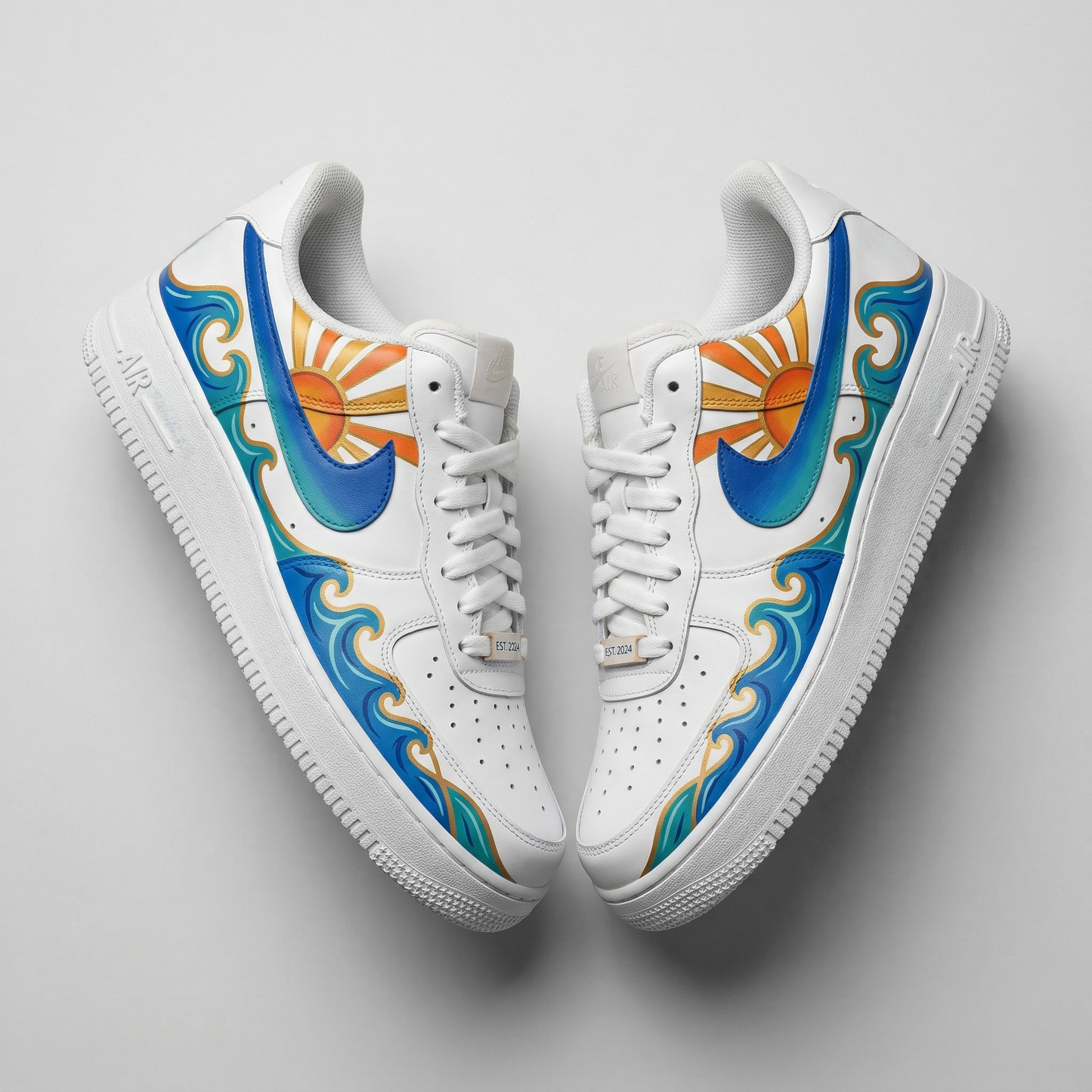 Sun Waves Orange Blue Custom Air Force 1