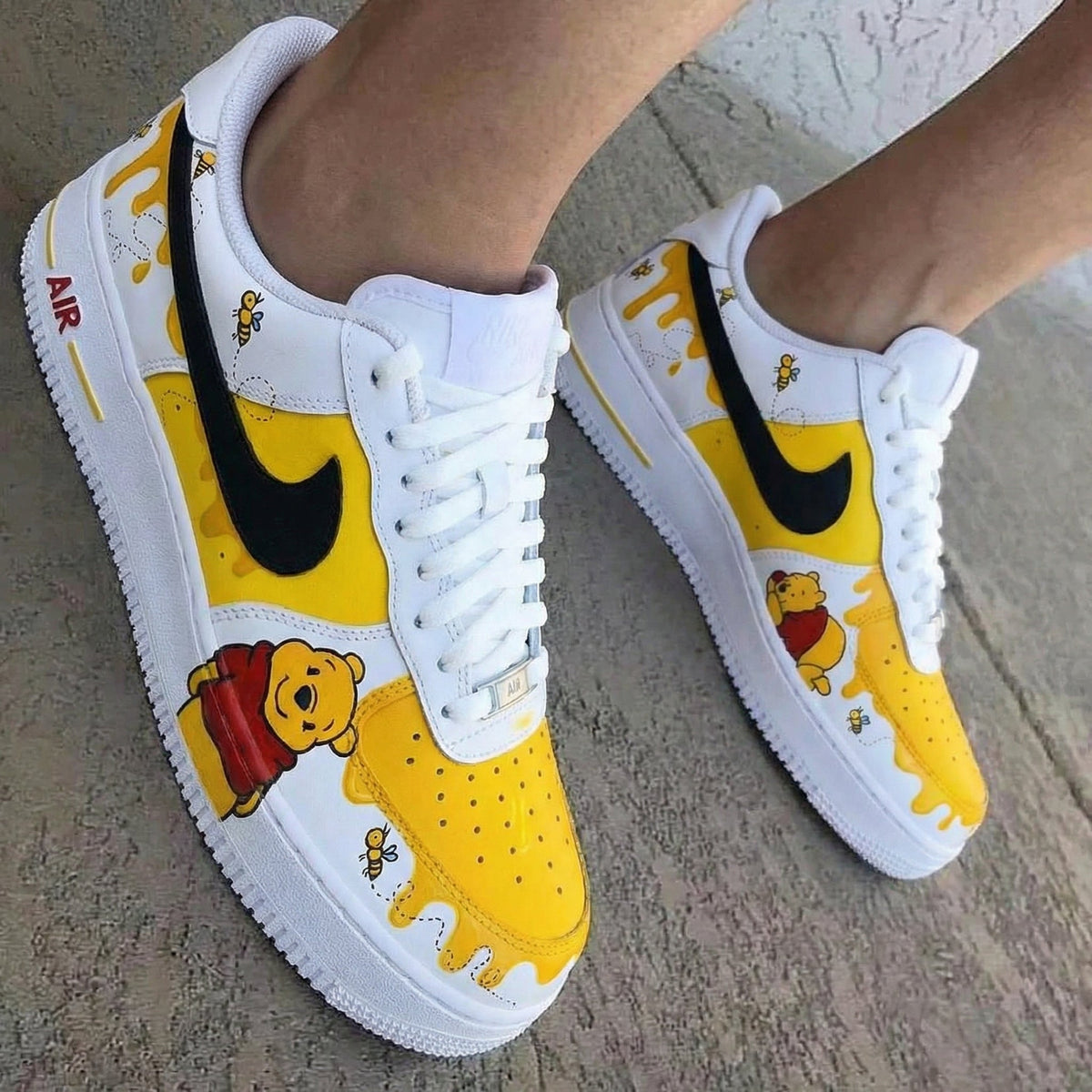 Winnie The Pooh Theme Yellow Custom Air Force 1