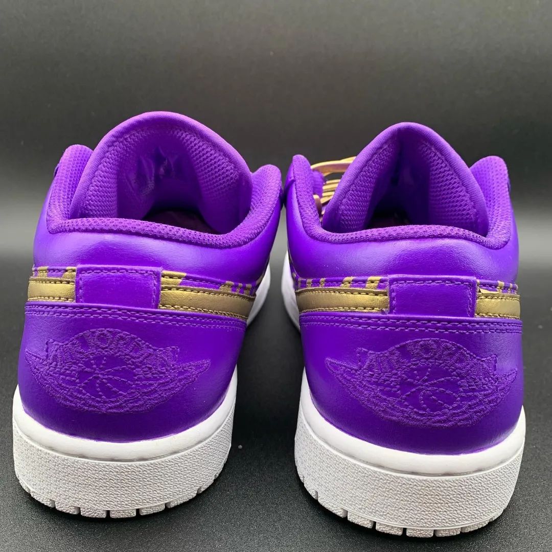 Zebra Pattern Purple Gold Custom Air Jordan 1