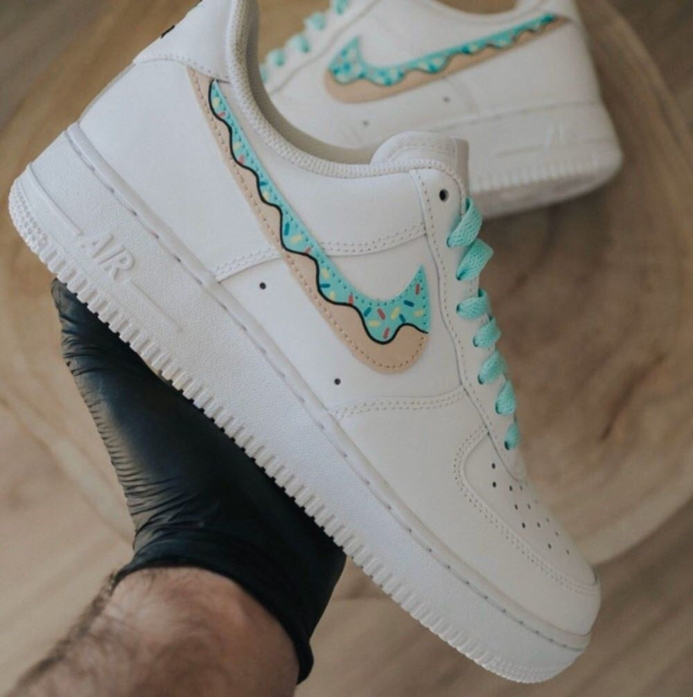 Blue And Yellow Donuts Custom Air Force 1
