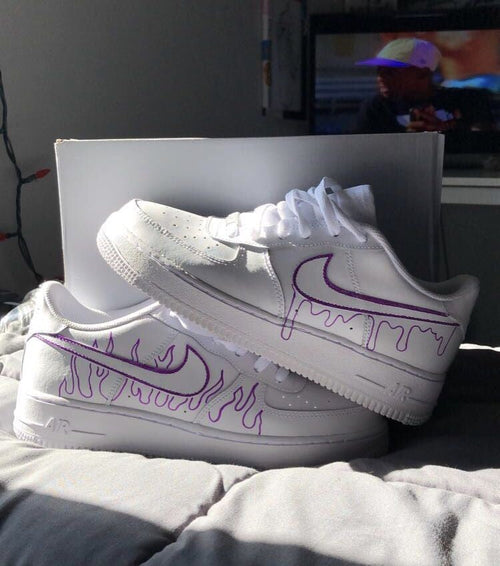 Purple Water Fire Custom Air Force 1