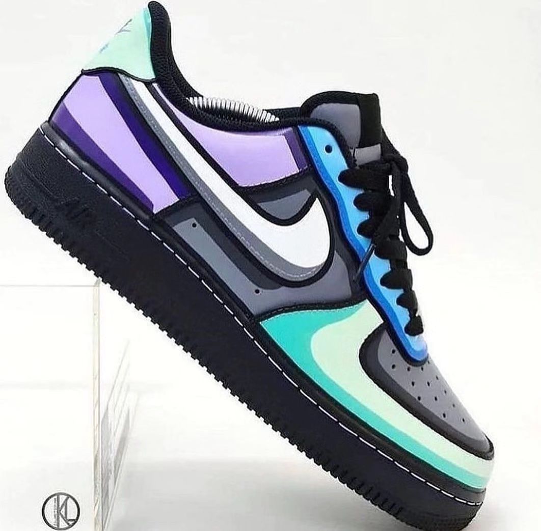 Gray Purple Green Blue Block Custom Air Force 1