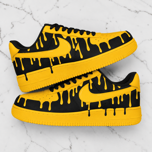 Custom Sneaker Yellow Black Drip