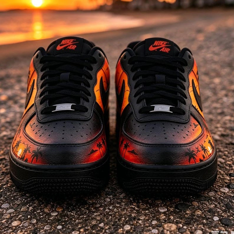 Custom Sneaker Air Force Sunset Beach
