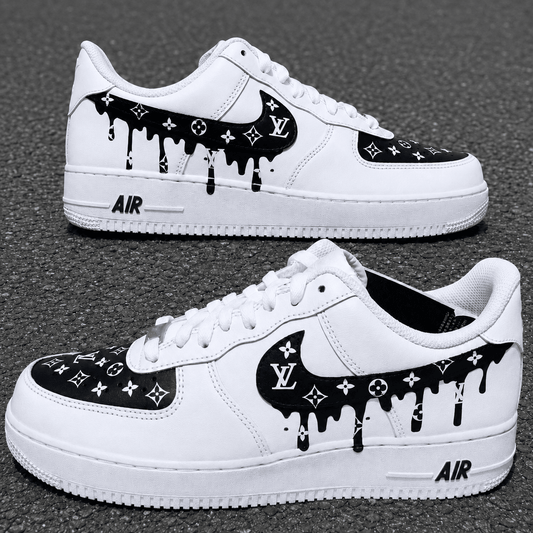 Custom Sneaker Black Drip Monogram