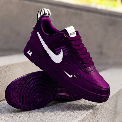 Hand Painted Purple Velvet Custom Air Force 1 Sneakers