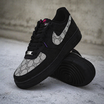 Hand Painted Custom Black Air Force 1 Sneakers