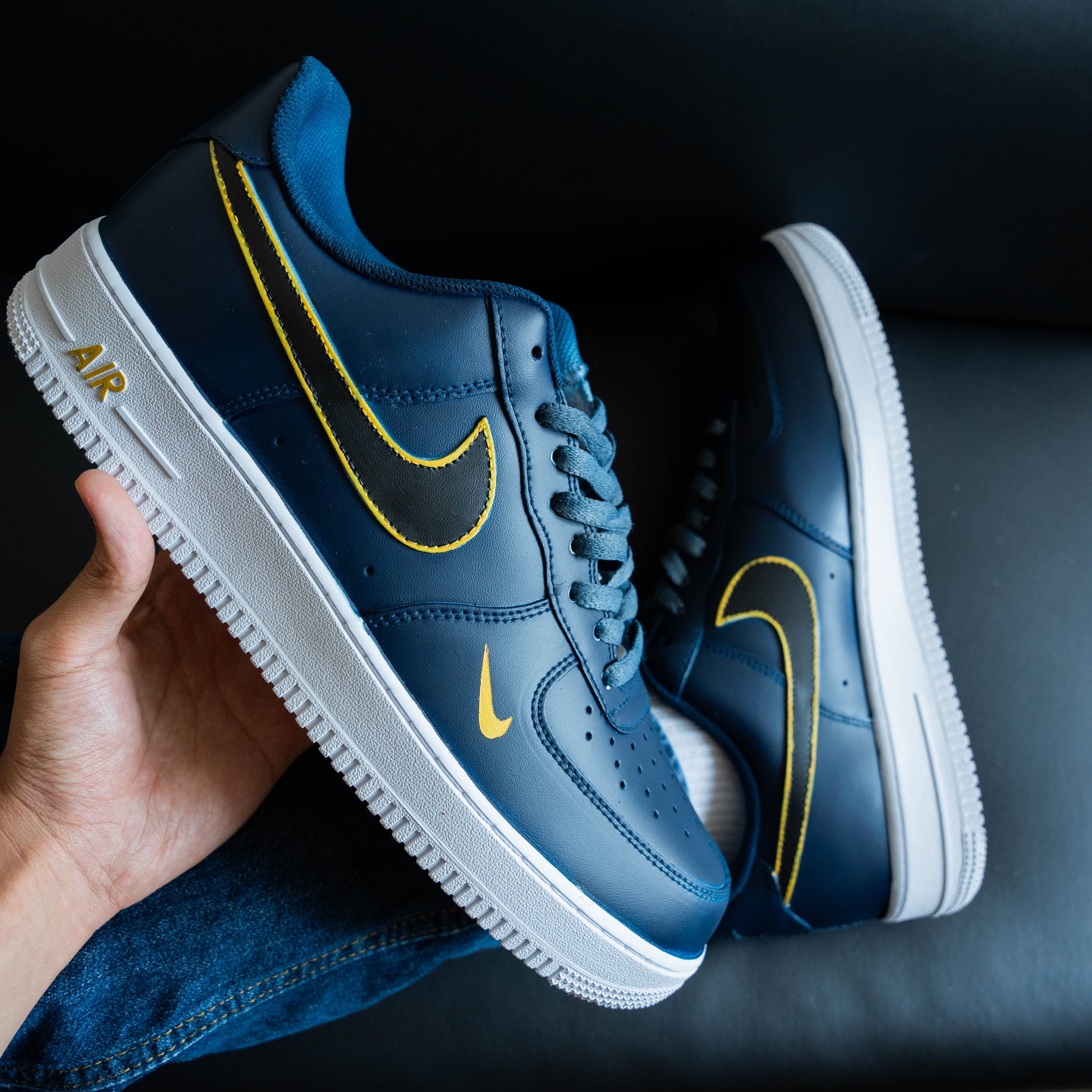 Sea Blue Gold Custom Air Force 1