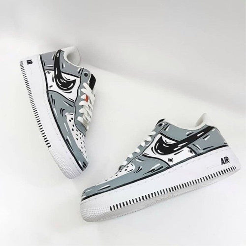Gray Cartoon Custom Air Force 1