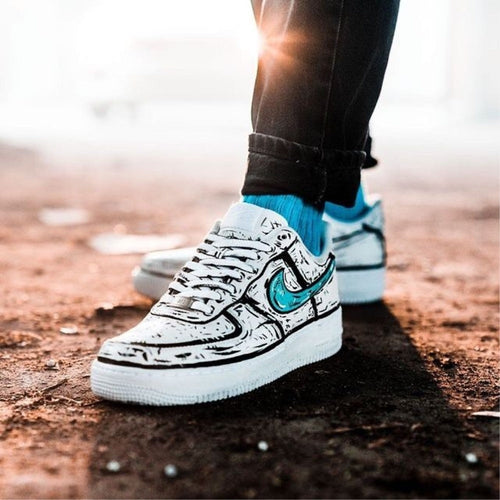 Cartoon Blue Custom Air Force 1