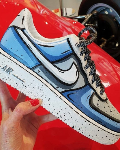 Blue Cartoon Custom Air Force 1