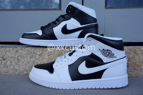 Black White Swoosh Custom Air Jordan 1