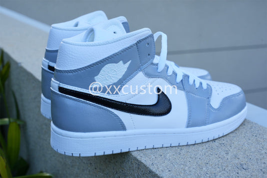 Custom Air Jordan 1 Light Blue Black White