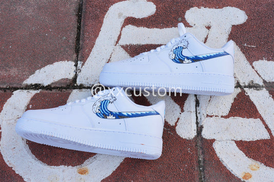 Light Blue Wave Custom Air Jordan 1
