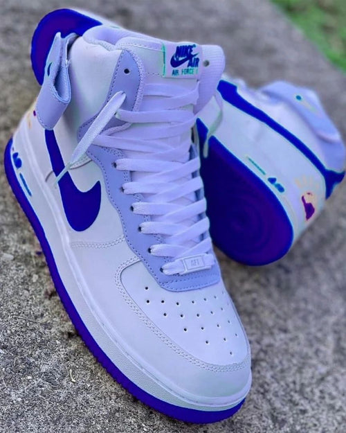 Blue Yellow Pink Swoosh Custom Air Force 1