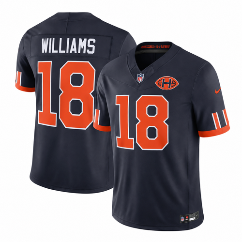 Caleb Williams #18 Chicago Bears 2026 Rivalries Premium Football Jersey – Navy