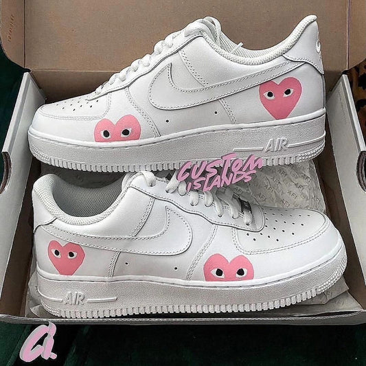 Pink Heart Shaped Custom Air Force 1