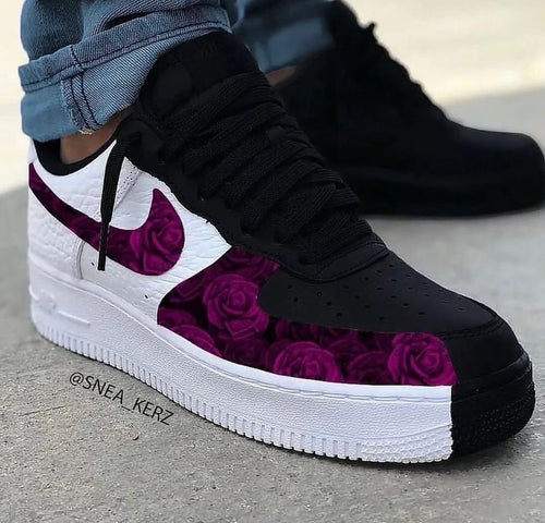 Purple Rose Black White Custom Air Force 1