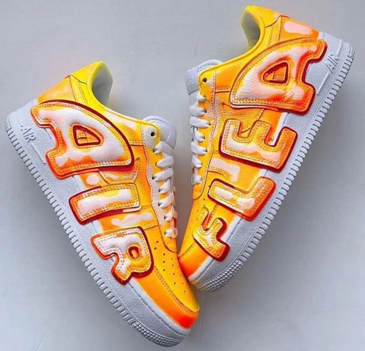 Yellow Font Custom Air Force 1